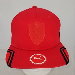 Puma & Scuderia Ferrari Snapback Flat Brim Racing Cap Hat